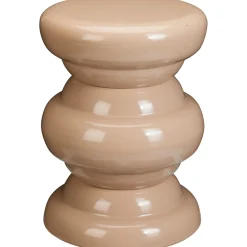 Bijzettafel Carapelle Ijzer 32 cm rond lichtbruin