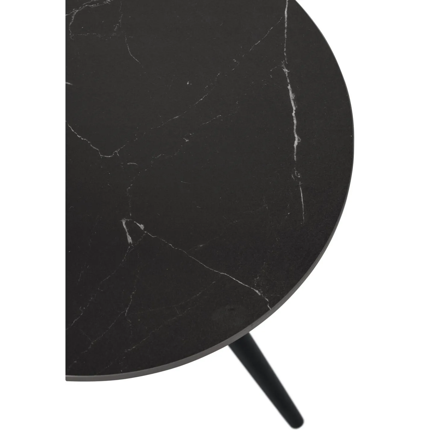 Bijzettafel Cercio Keramiek 60 cm rond zwart