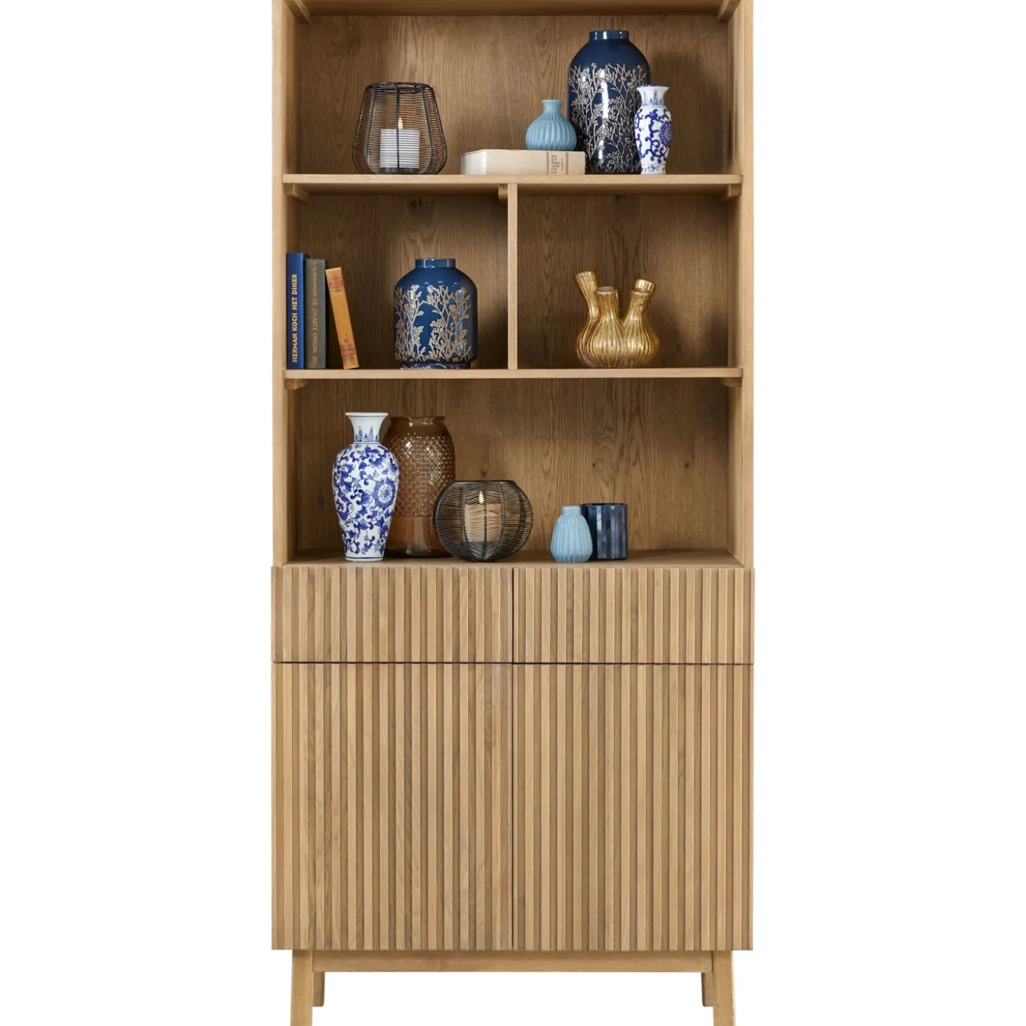 Boekenkast Arrosto Eikenhout 203x90x45 cm light roast