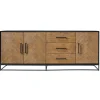 Dressoir Vinito (199 cm) eiken fineer zwart/naturel