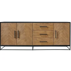 Dressoir Vinito (199 cm) eiken fineer zwart/naturel