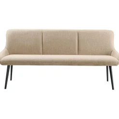 Eetkamerbank Ceno 190 cm combi stof lichtbruin