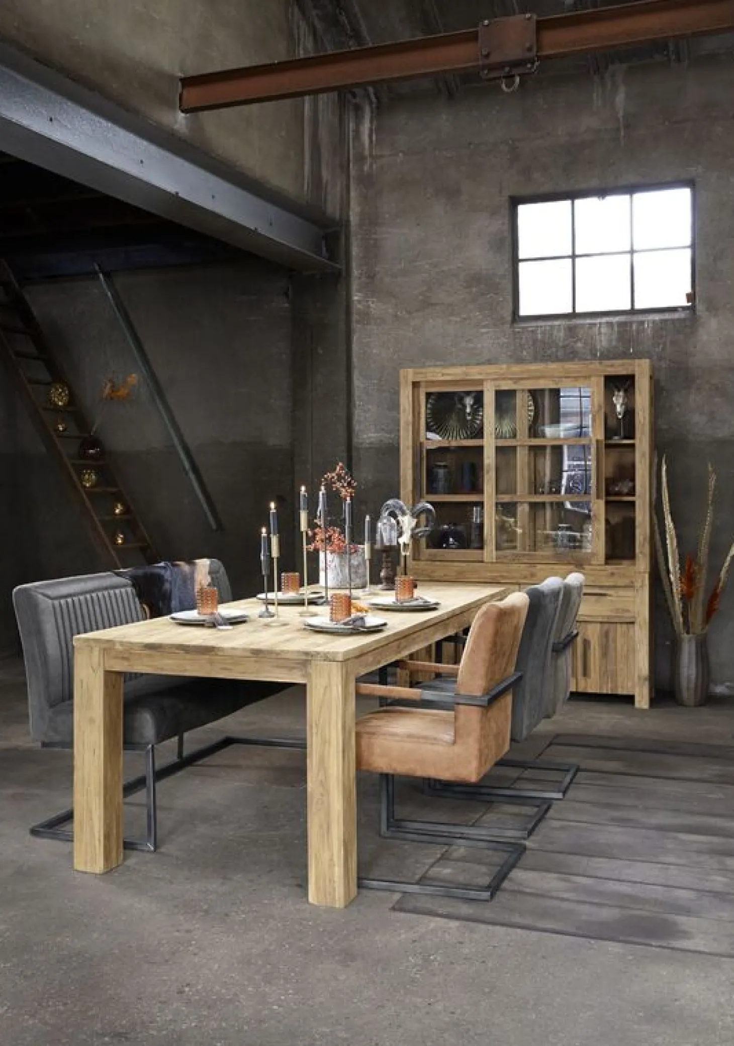 Eetkamerbank Parantino 170 cm cognac