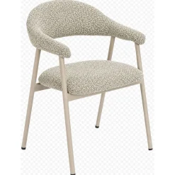 Eetkamerstoel Dioso Bouclé naturel poot taupe