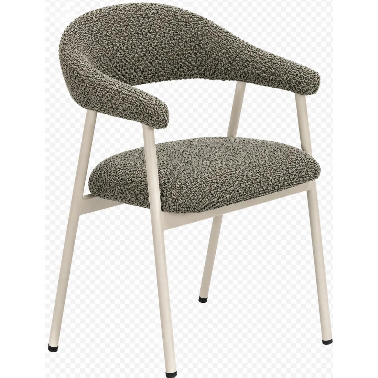 Eetkamerstoel Dioso Bouclé taupe poot taupe