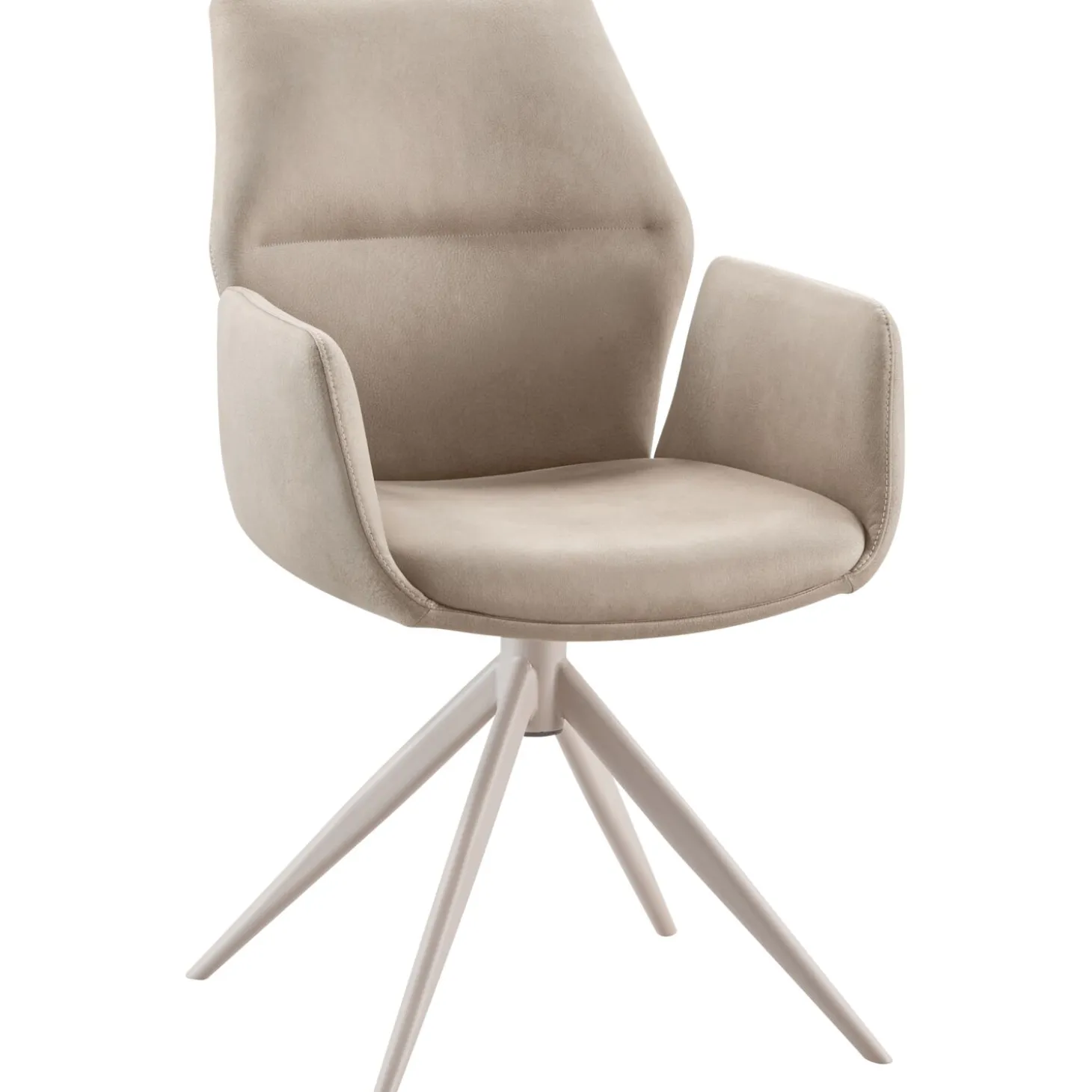 Eetkamerstoel Faido Microvezel beige poot grijs