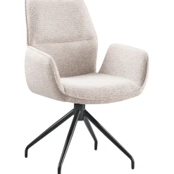 Eetkamerstoel Gavio Met armleuning draaibaar beige