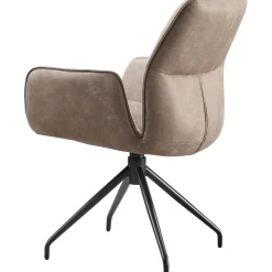 Eetkamerstoel Gavio Met armleuning draaibaar microleder taupe