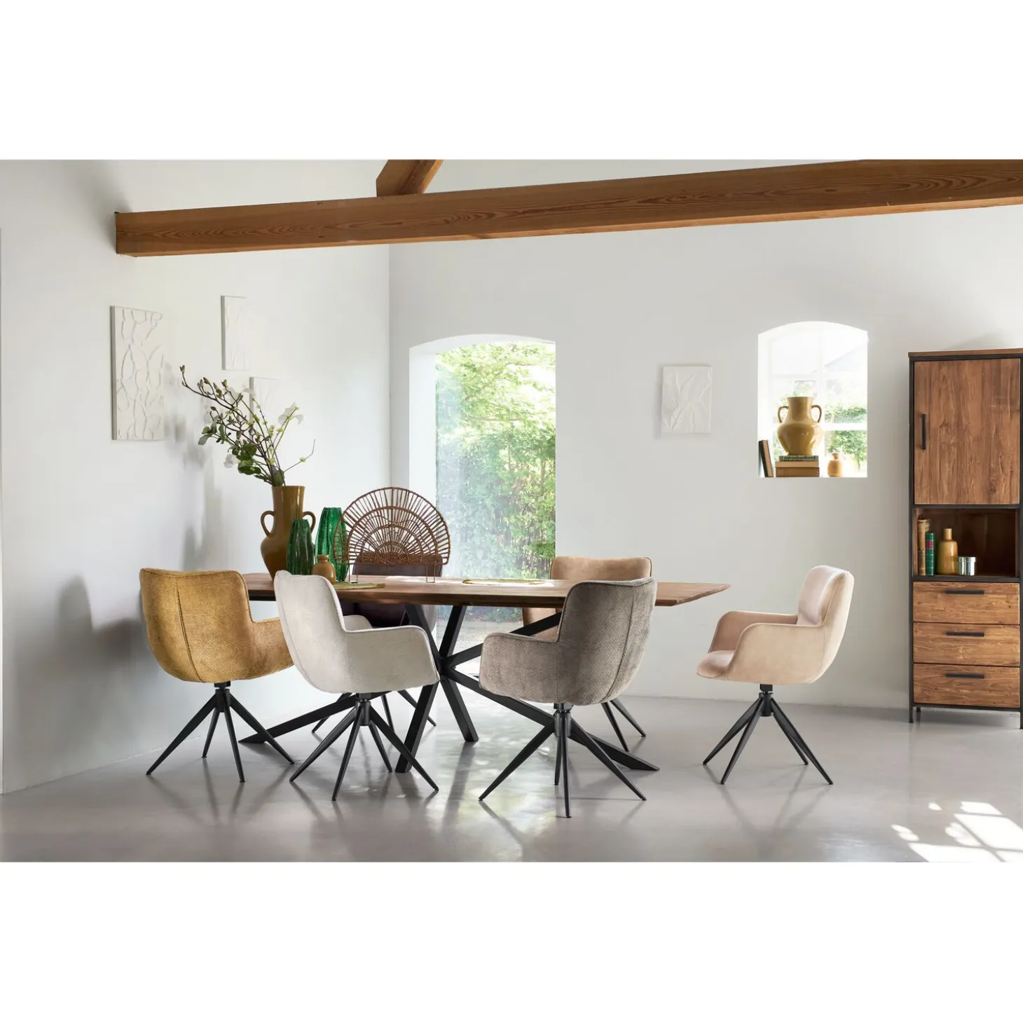 Eetkamerstoel Lasanto Draaibaar microvezel taupe