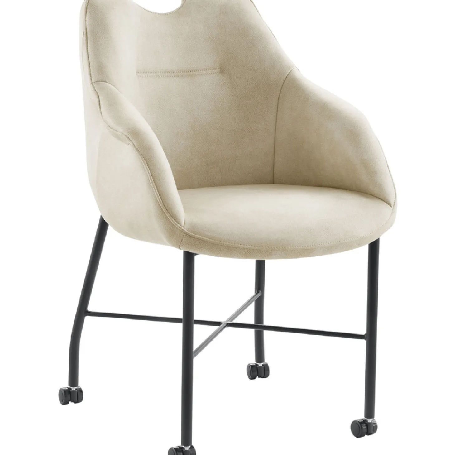 Eetkamerstoel Lucide Microvezel beige