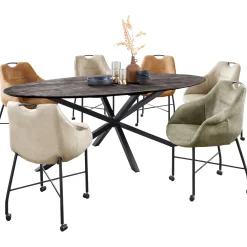 Eetkamerstoel Lucide Microvezel beige