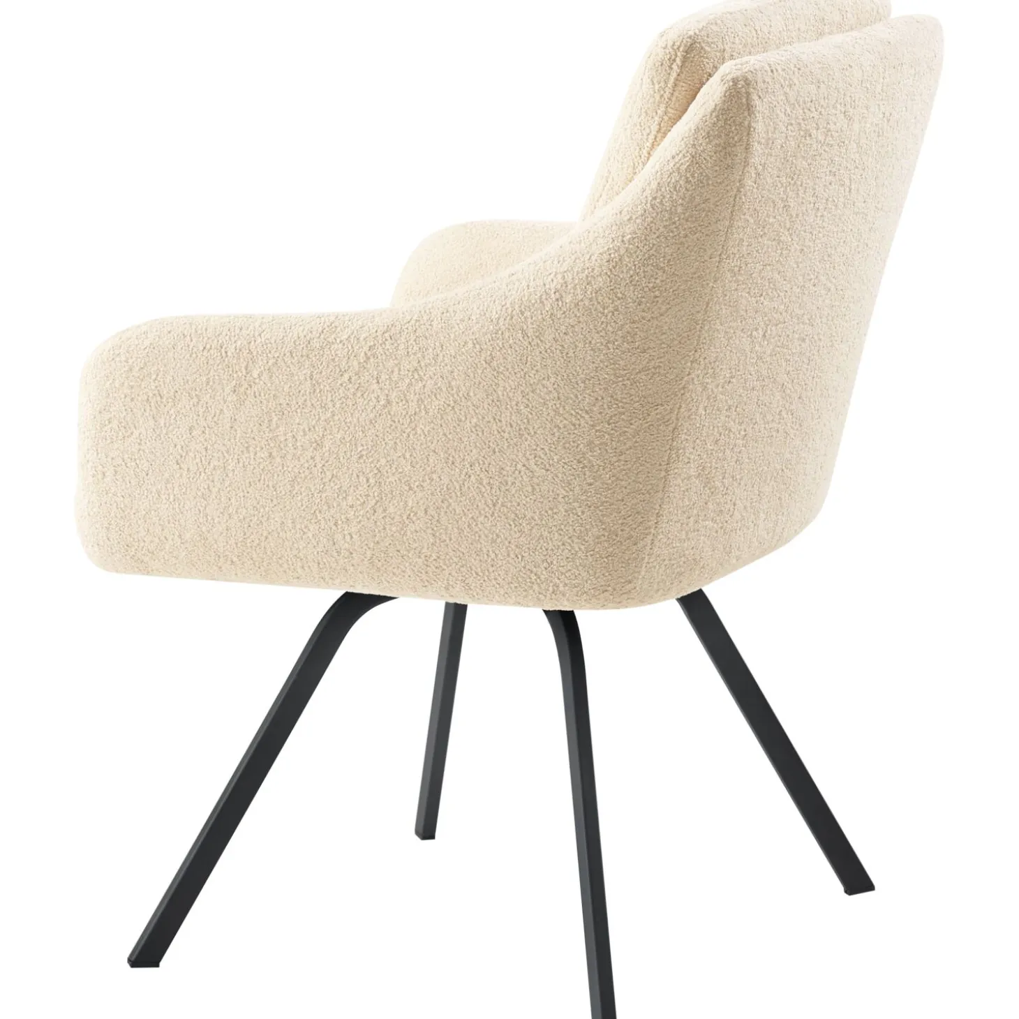 Eetkamerstoel Meltina Draaibaar bouclé beige