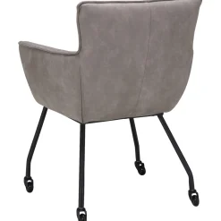 Eetkamerstoel Novile Microleder beige met wiel