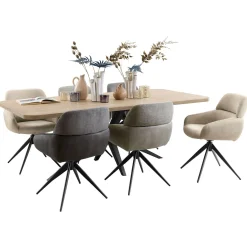 Eetkamerstoel Veda Draaibaar microvezel beige