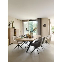 Eetkamerstoel Veda Draaibaar microvezel beige
