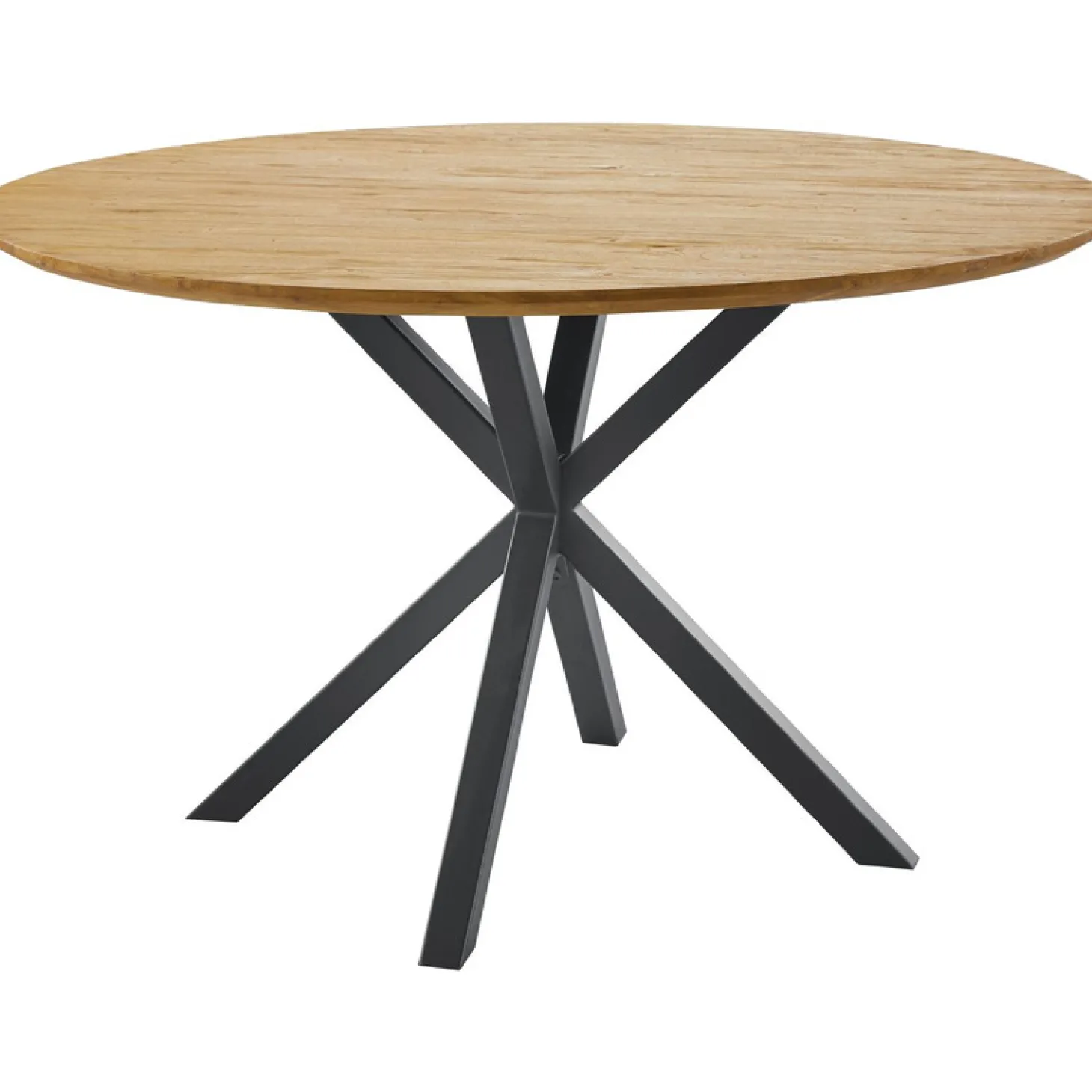Eettafel Aska Teak 130 cm rond naturel brushed