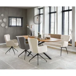 Eettafel Aska Teak 180x90 cm Deens ovaal naturel brushed