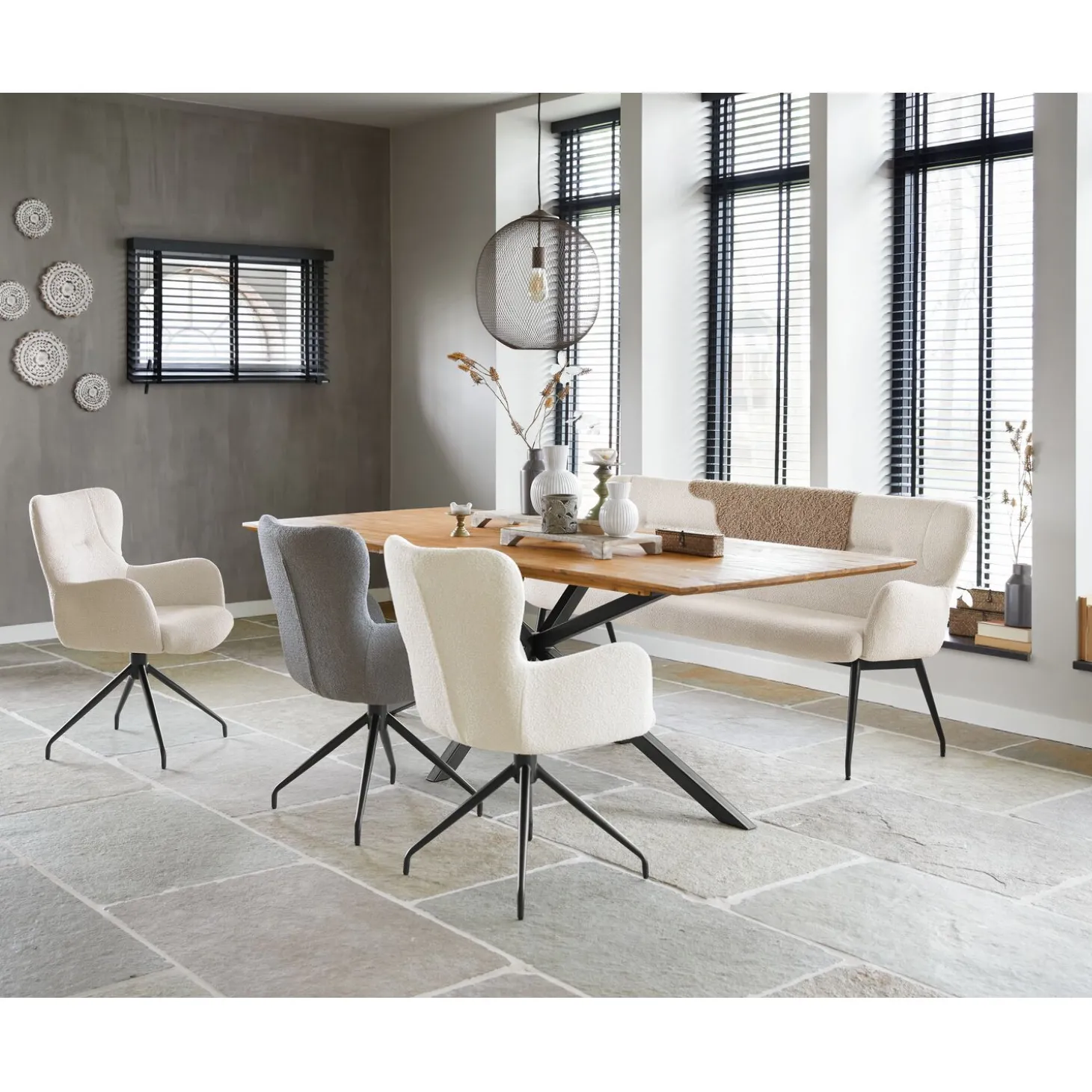 Eettafel Aska Teak 200x95 cm rechthoekig naturel brushed