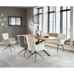 Eettafel Aska Teak 160x90 cm rechthoekig naturel brushed
