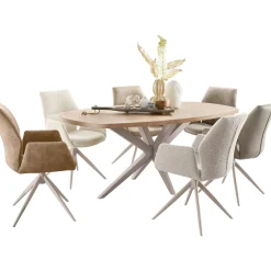 Eettafel Mascaro 220x120 cm Deens ovaal misty oak