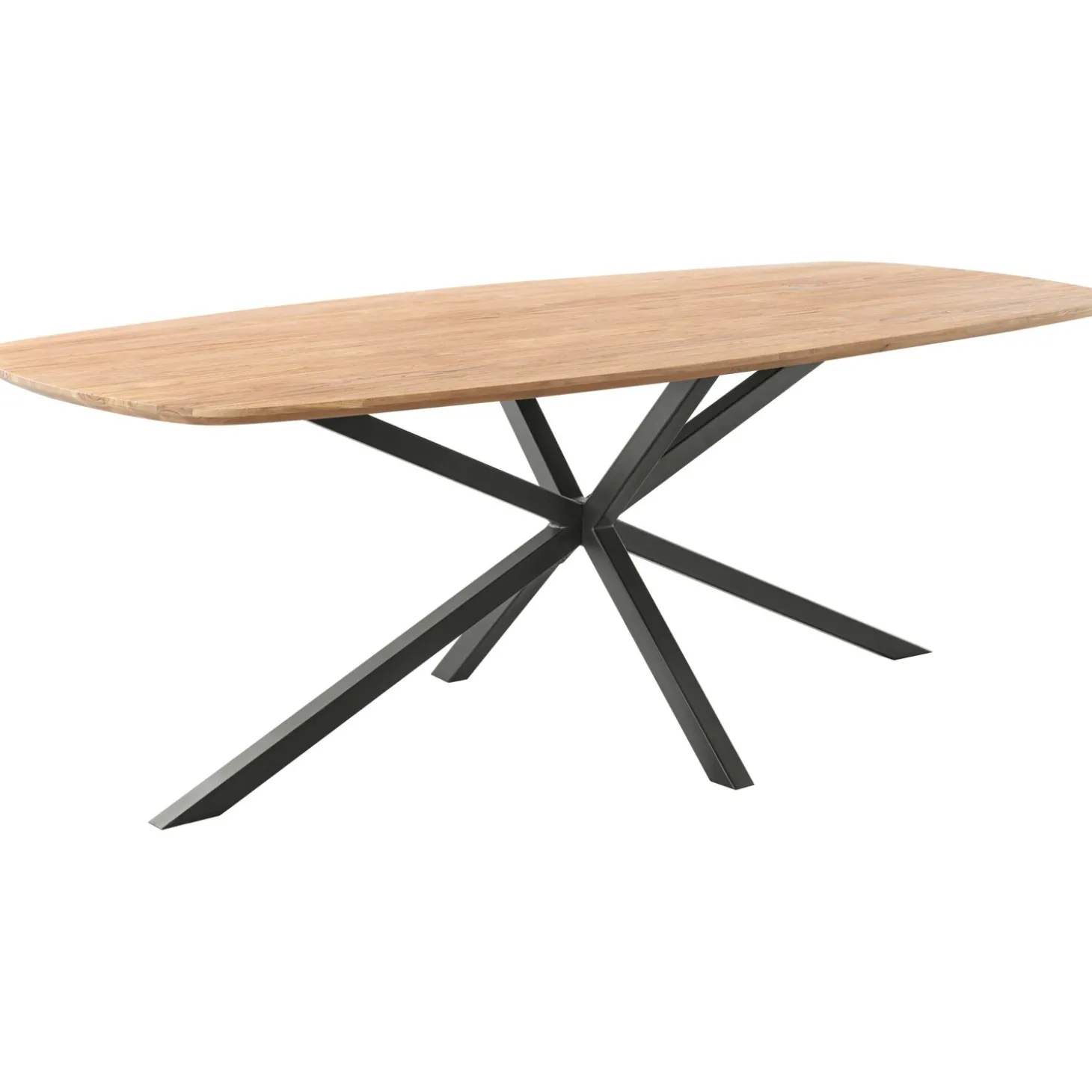 Eettafel Romaro Teakhout 220x100 cm Deens ovaal mix rough