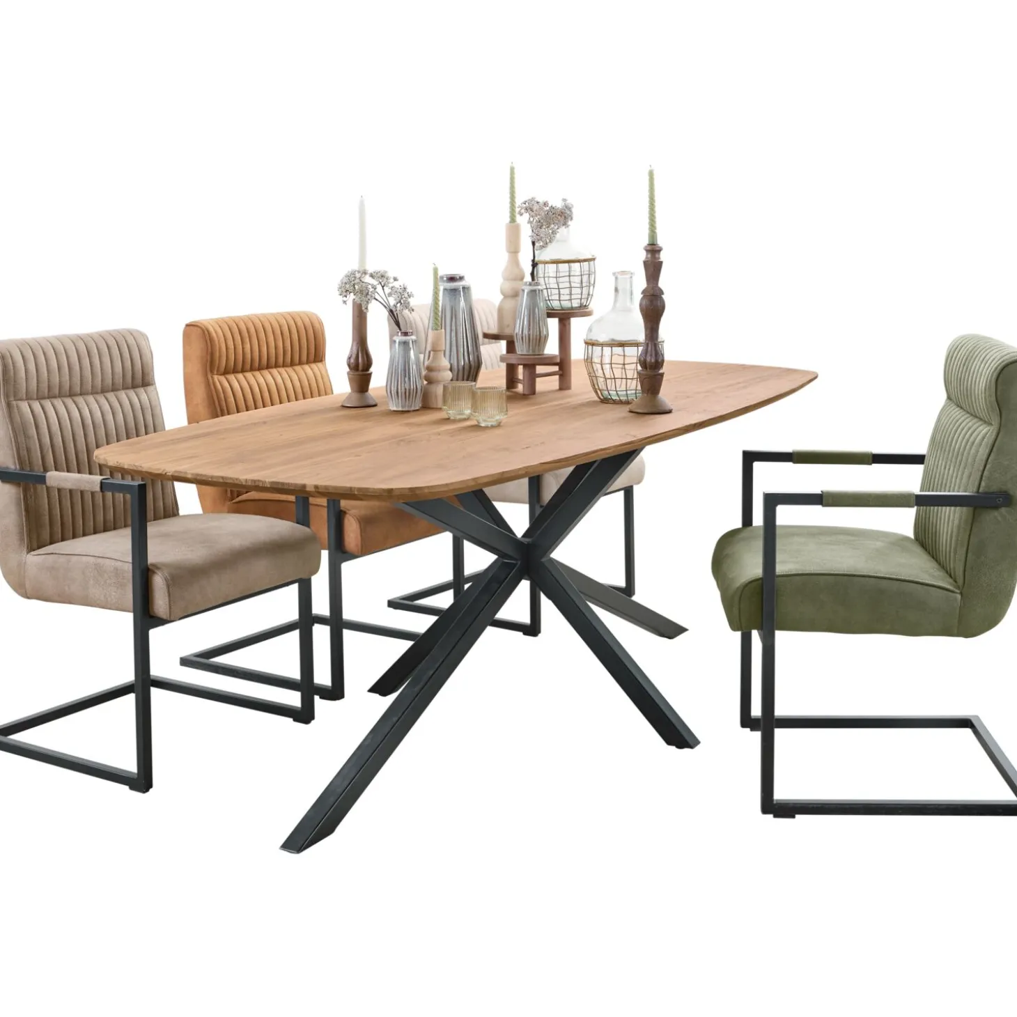 Eettafel Romaro Teakhout 260x110 cm Deens ovaal mix rough