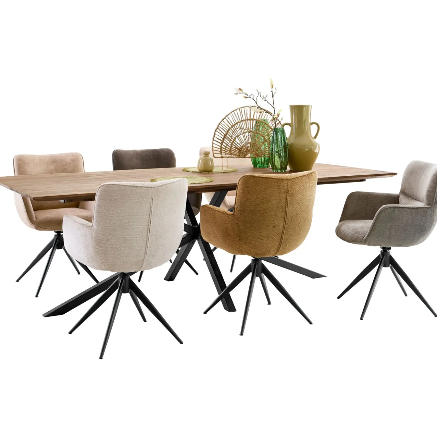 Eettafel Romaro Teakhout 200x95 cm rechthoekig mix rough