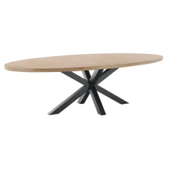 Eettafel Tavolo Eikenhout 260x125 cm ovaal naturel grijs