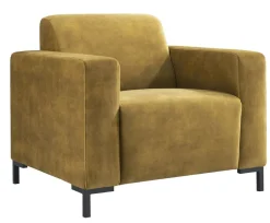 Fauteuil ALPA Pocketveren/HR-schuim zitting gold