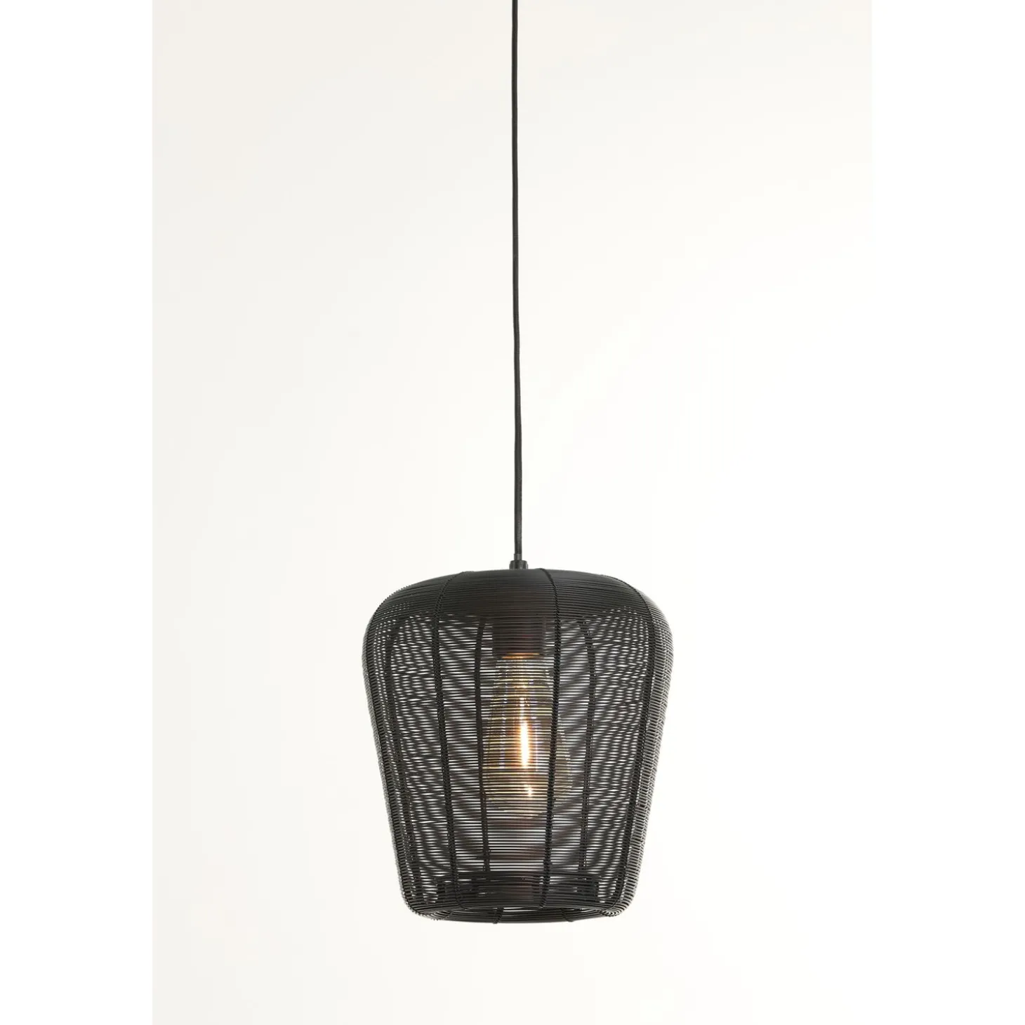 Hanglamp Barzio Mat zwart rond 23cm 1-lichts