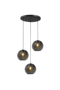 Hanglamp Fiorenza Ø 30 cm zwart staal 3-lichts