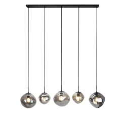 Hanglamp Macato Zwart smoke glas 5-lichts