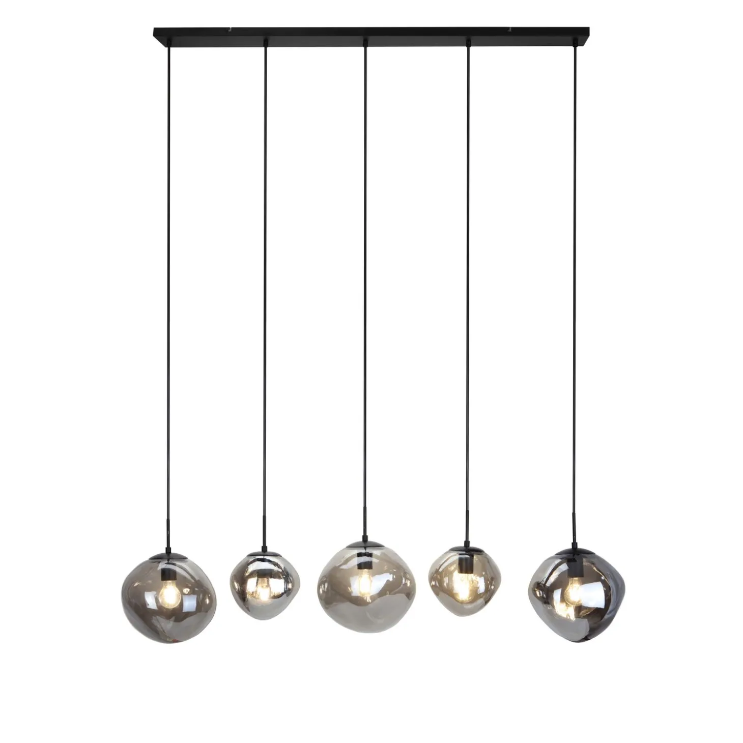 Hanglamp Macato Zwart smoke glas 5-lichts