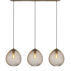 Hanglamp Maroggia Bruin koper 3-lichts