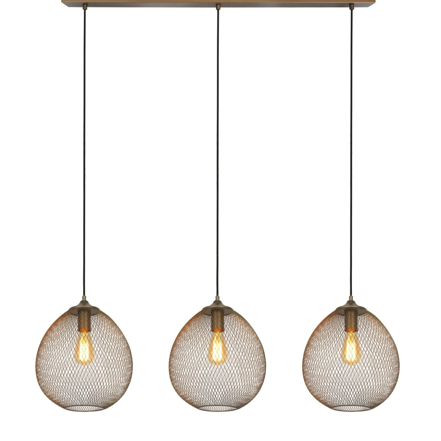 Hanglamp Maroggia Bruin koper 3-lichts