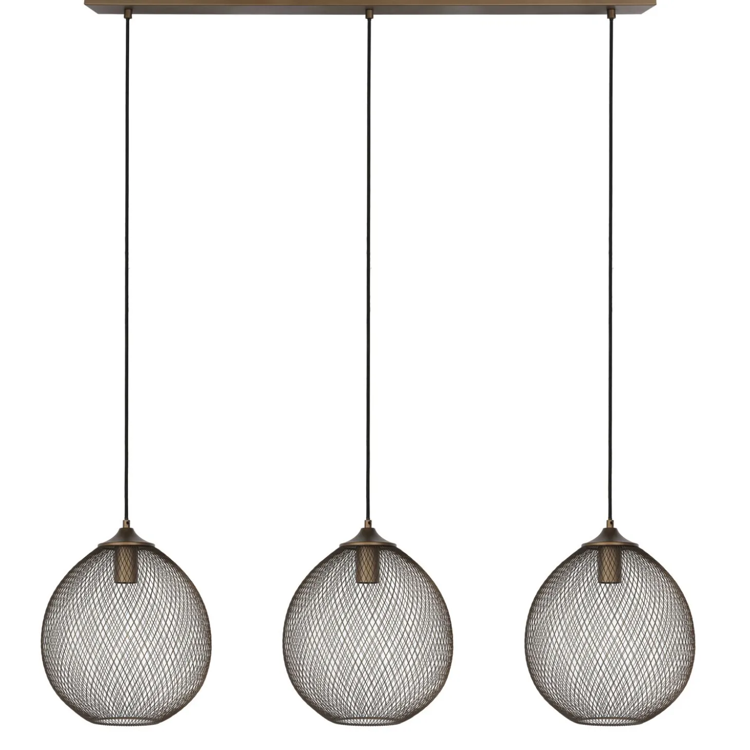Hanglamp Maroggia Bruin koper 3-lichts