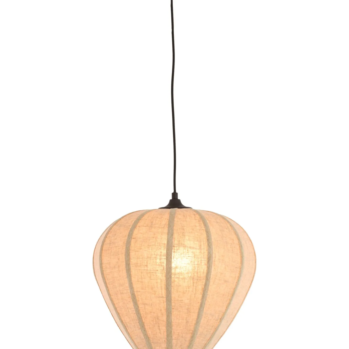 Hanglamp Moscito Zwart ecru linnen 1-lichts