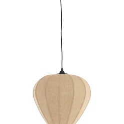 Hanglamp Moscito Zwart ecru linnen 1-lichts