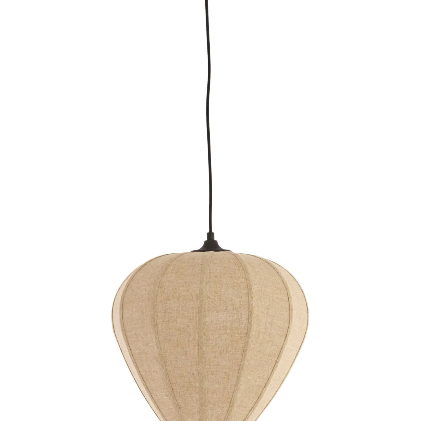 Hanglamp Moscito Zwart ecru linnen 1-lichts