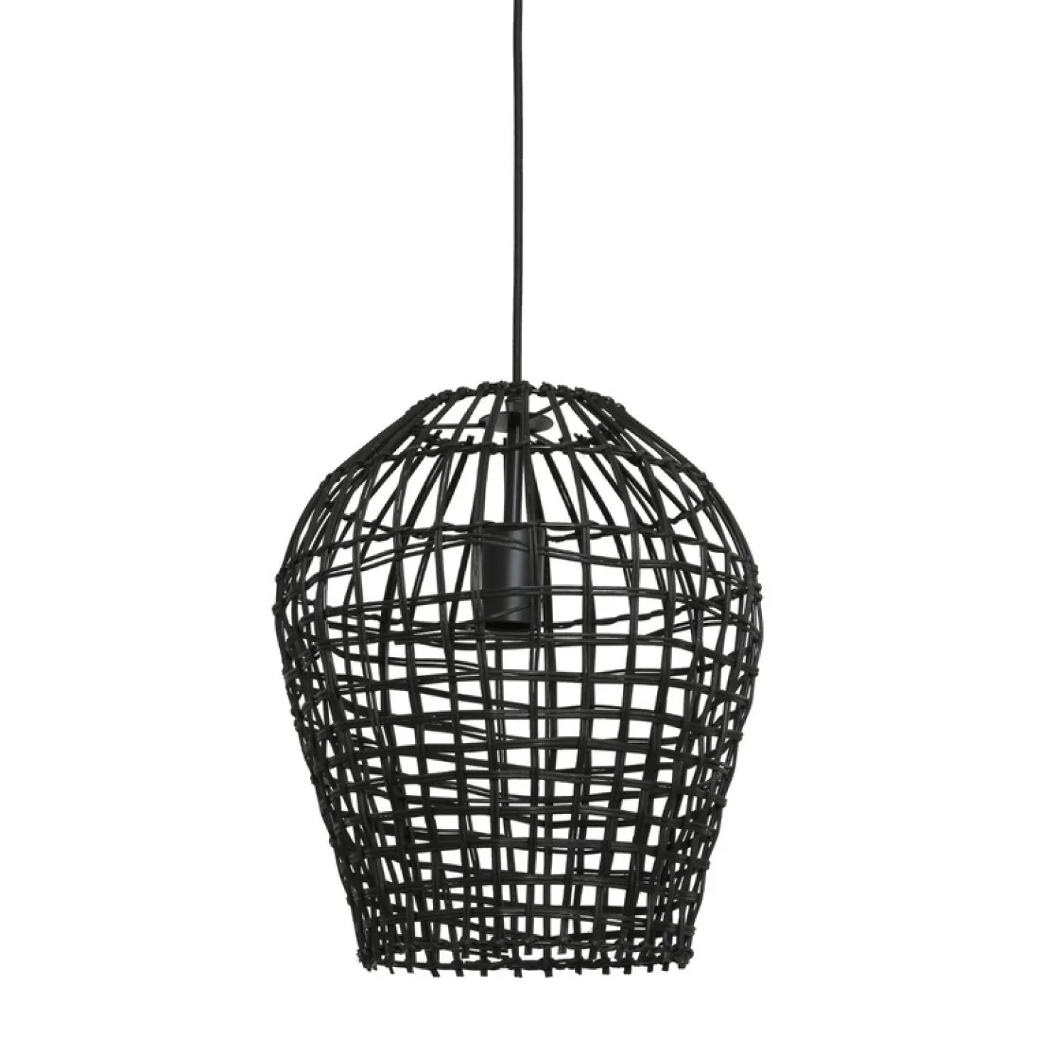 Hanglamp Scarperio Rond 31 cm rotan zwart