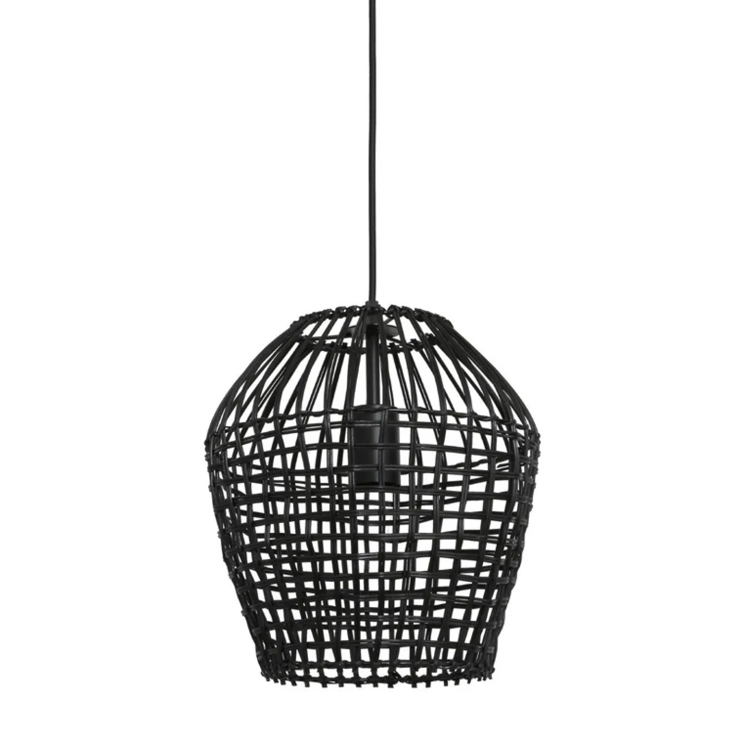 Hanglamp Scarperio Rond 28 cm rotan zwart