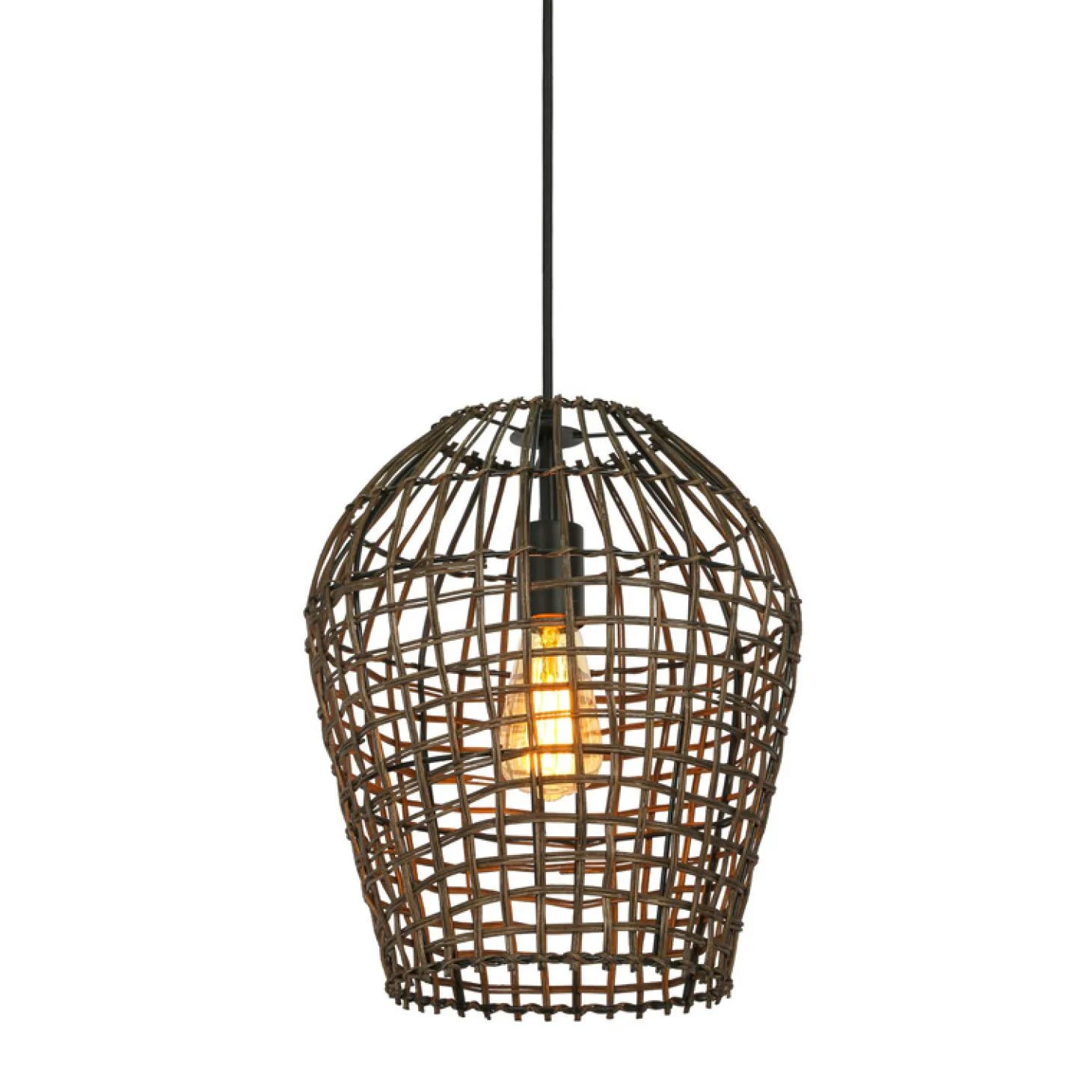 Hanglamp Scarperio Rond 31 cm rotan bruin