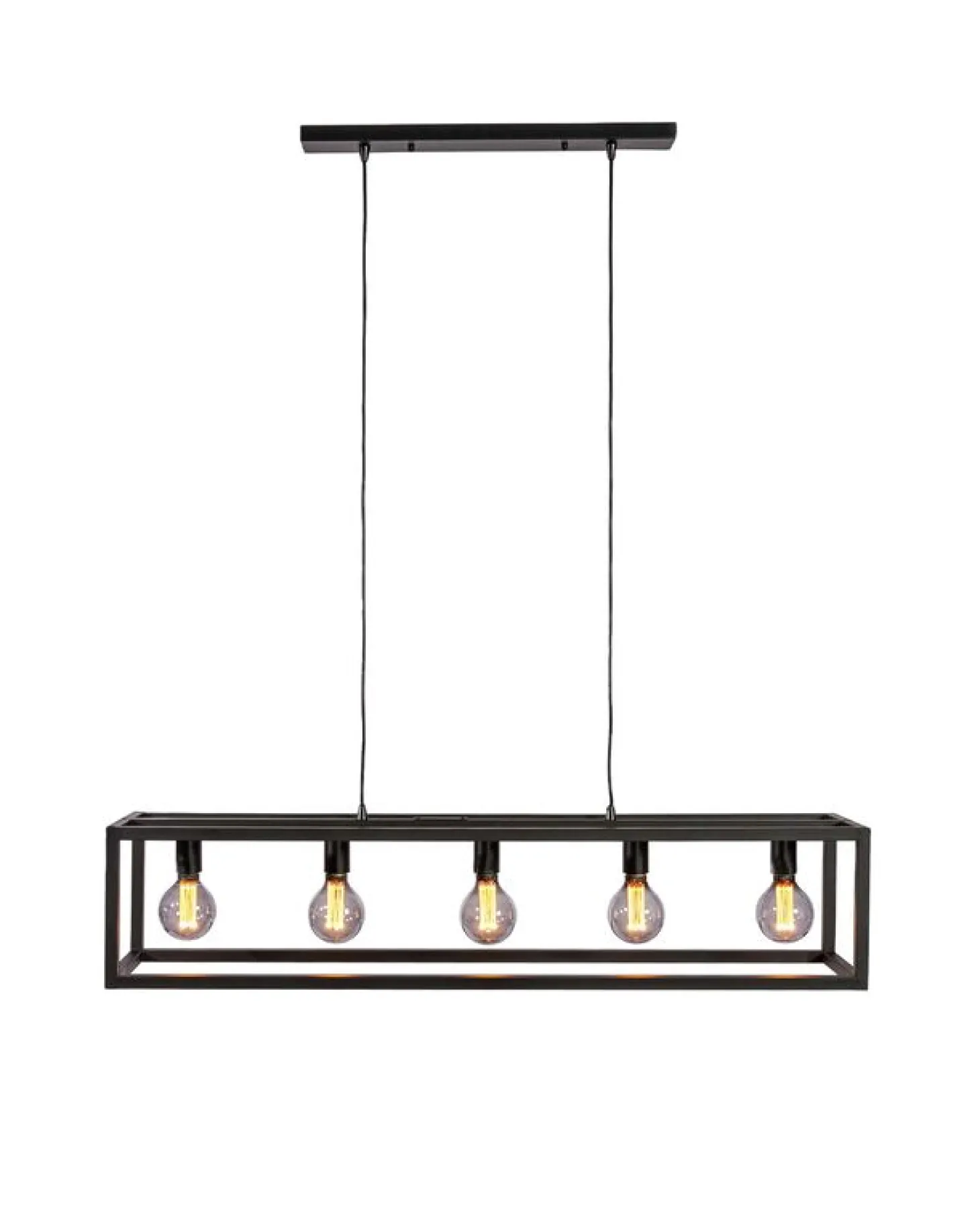 Hanglamp Tiamo Zwart staal 5-lichts