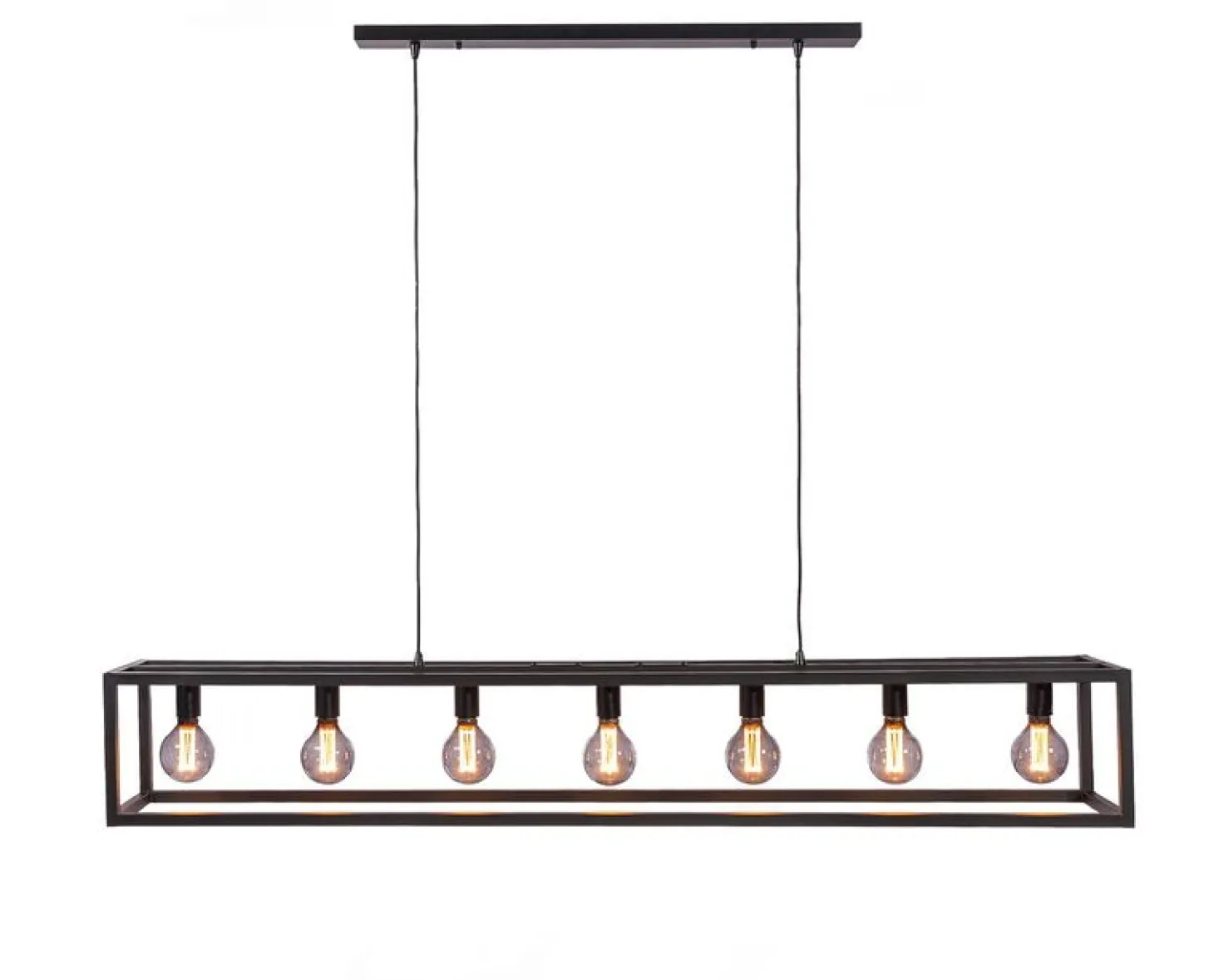 Hanglamp Tiamo Zwart staal 7-lichts