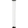 Hanglamp Trecate Mat zwart 5-lichts rond
