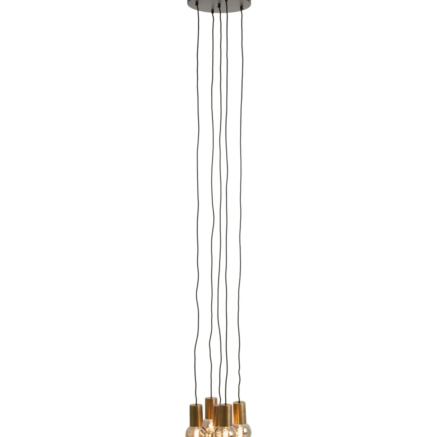 Hanglamp Trecate Ruw antiek brons 5-lichts rond