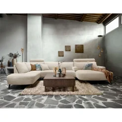 Hoekbank links Davanti HR-zitting beige