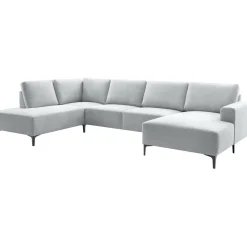 Hoekbank links Fabria Groot lichtgrijs basic comfort