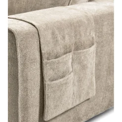 Hoekbank links Licato Taupe relaxfunctie excellent comfort hocker