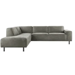 Hoekbank links Pantini Microleder grafiet basic comfort